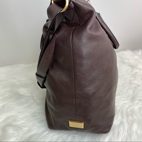 Diane Von Fostenburg Brown Pebbled Leather Drew Bucket Tote - Picture 5 of 15